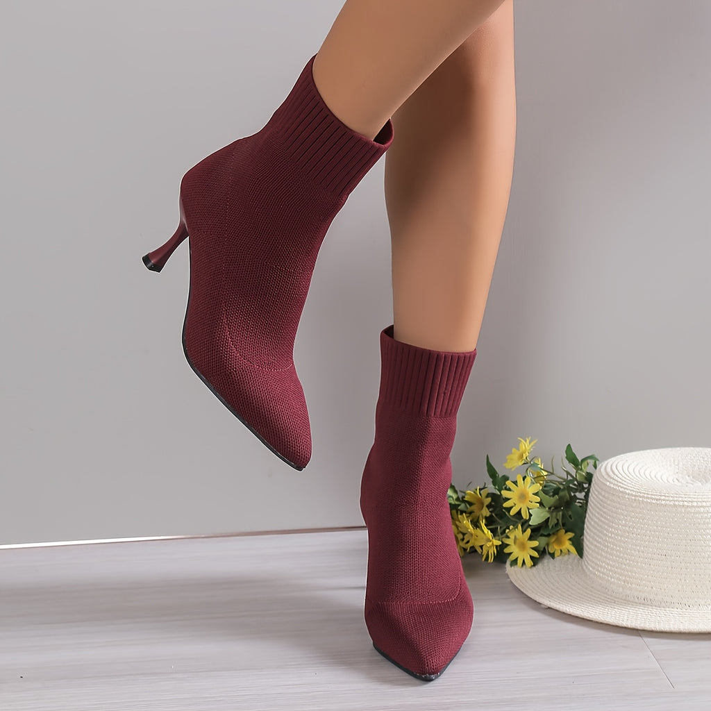 Bottes Chaussettes Femme, Talon Aiguille, vue 3