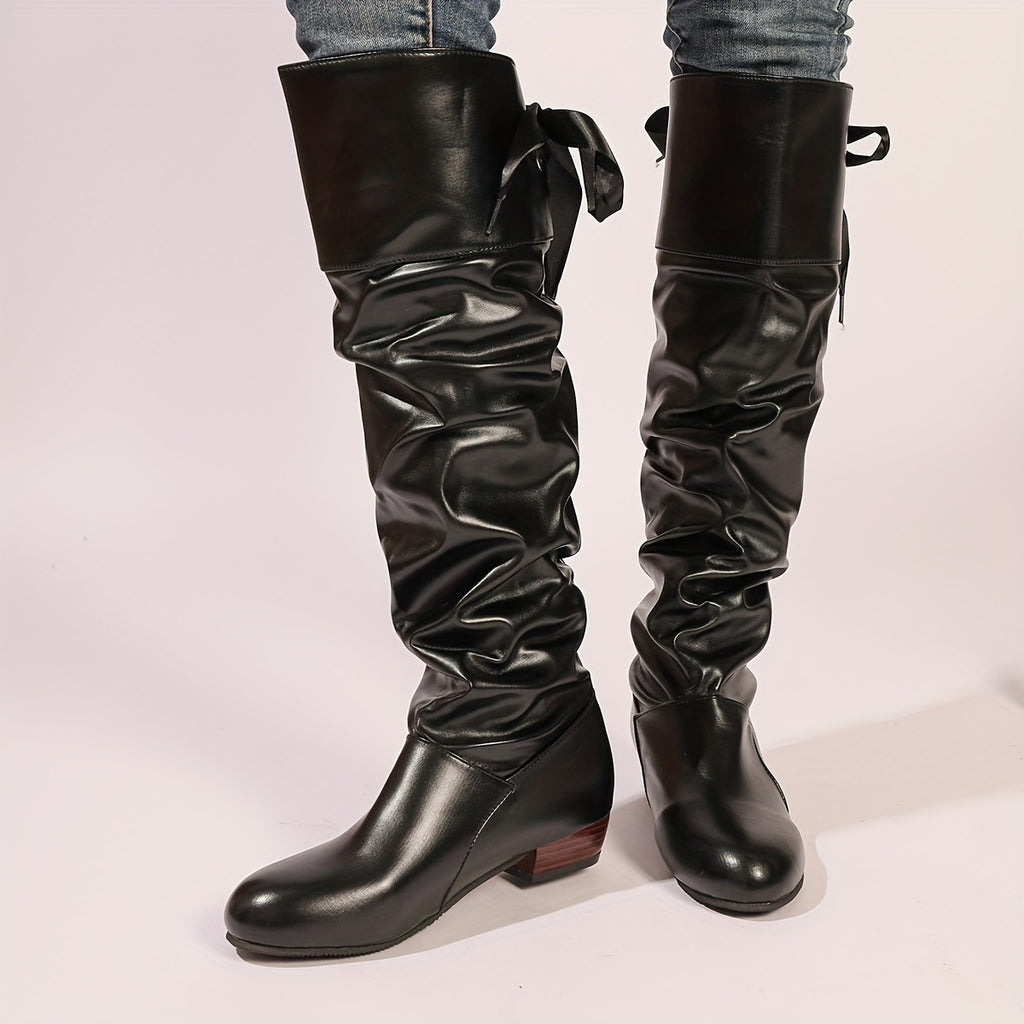 Bottes Cuissardes Femme, Talon Bas, vue 6