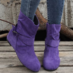Bottines Femme Tissu, Fermeture à Boucle – coloris violet