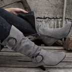 Bottes Hautes Femme à Boucle, Effet Daim, 4 Coloris, vue 6