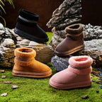 Bottes Fourrées Femme, Tissu Effet Daim