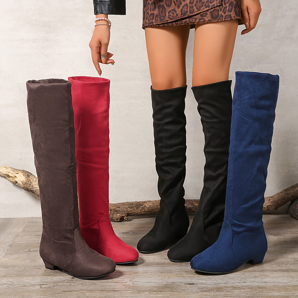 Bottes Hautes Femme Flanelle, Talon Bas, vue 2