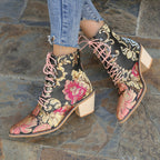 Bottes Brodées Fleurs, Talon Bloc, vue 10