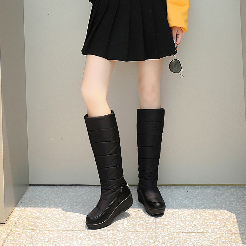 Bottes Femme Matelassées Similicuir, Montante