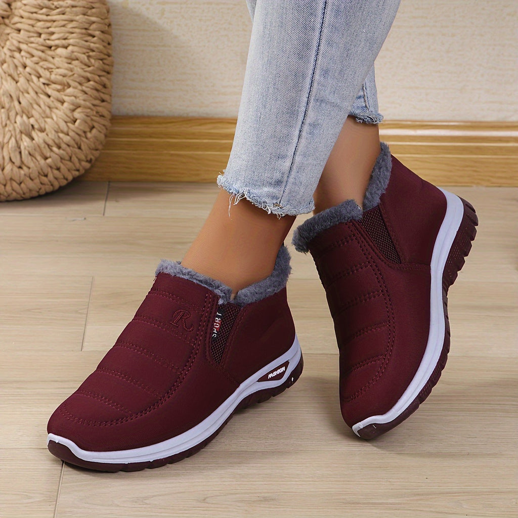 Bottines Femme Flanelle, Antidérapantes, à Enfiler, vue 6