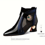Bottines Femme Talon Haut en Résille, Bout Pointu, vue 6