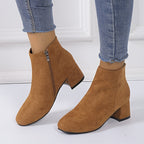 Bottines Femme Marron Foncé, Fermeture Zip Latérale, vue 3