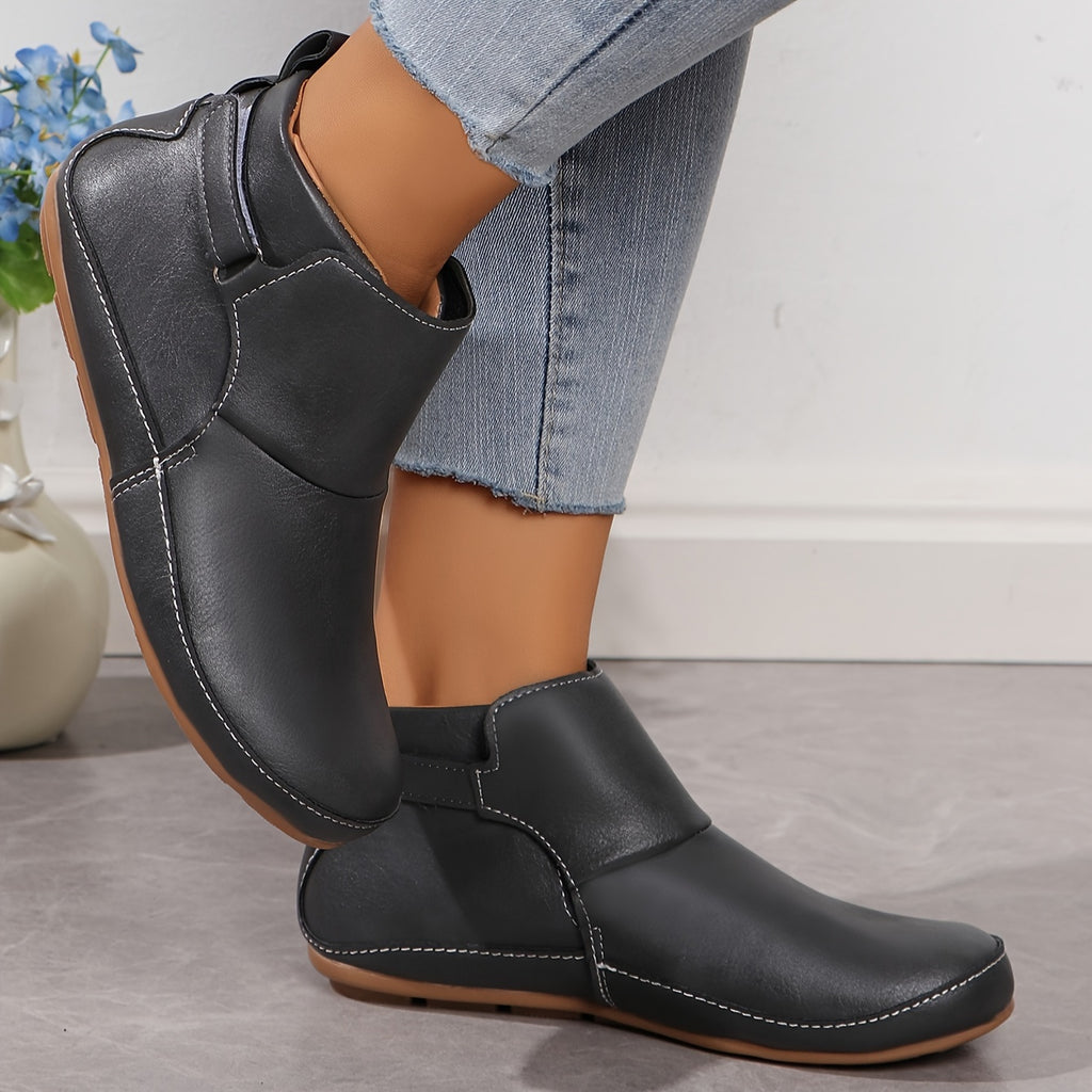 Bottes Cheville Femme Grande Taille en Simili Cuir, vue 4