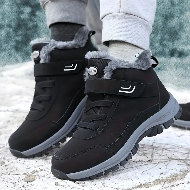 Bottes de Neige Unisexe, Scratch et Lacets, Doublure Peluche, vue 6