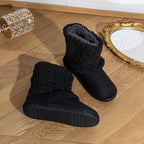 Chausson Botte Femme Maille Torsadée, Doublure Peluche, vue 2