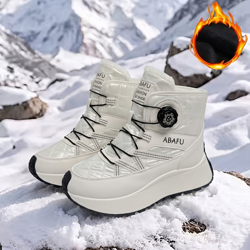 Bottes d'Hiver Femme, Similicuir, Semelle Plateforme, vue 21