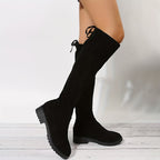 Bottes Montantes Femme Flanelle, Talon Bloc, vue 2