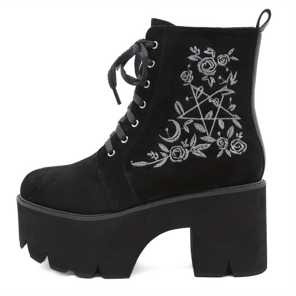 Bottes Plateforme Femme Gothiques, Flanelle, vue 6