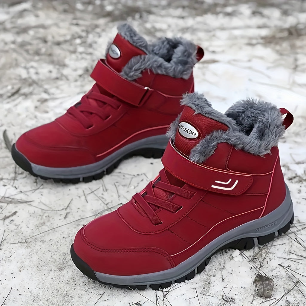 Bottes Hiver Femme, Fermeture Auto-Agrippante, Col Fourrure