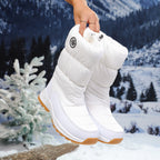 Bottes Fourrées Femme en Tissu Matelassé, Zip – coloris blanc
