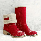 Bottines Femme Flanelle, Bordure Peluche