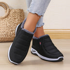 Bottines Femme Flanelle, Antidérapantes, à Enfiler – coloris noir