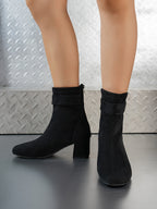 Bottines Femme Bout Carré, Talon Bloc, vue 5