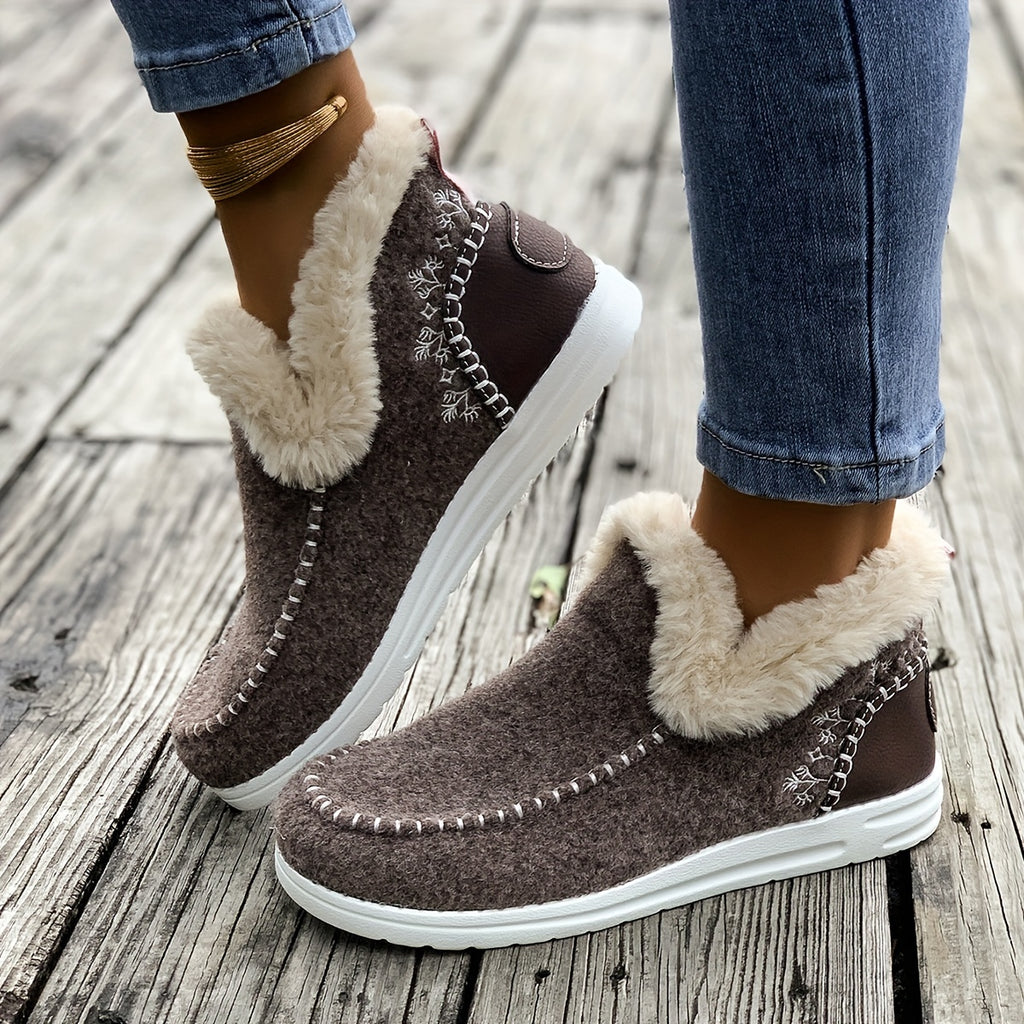 Bottines Femme Cheville, Flanelle, à Enfiler, vue 2