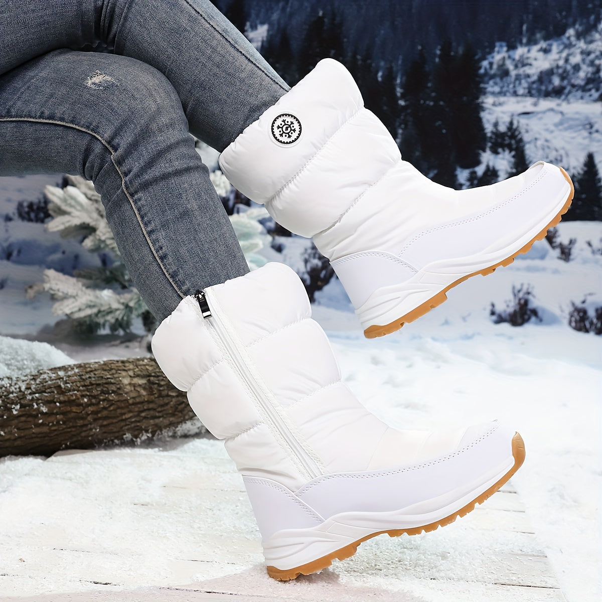 Bottes de Neige Femme Matelassées, Semelle Antidérapante, vue 3