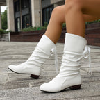 Bottes Mi-Mollet Femme, Ruban Décoratif, vue 5