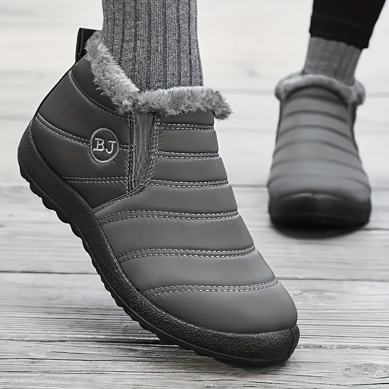 Bottes Plates Femme à Enfiler, Col Fausse Fourrure, vue 6