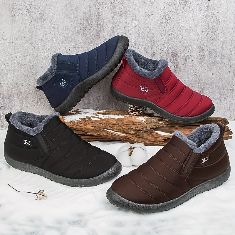 Bottes Hiver Femme à Enfiler, Col Fausse Fourrure, vue 2