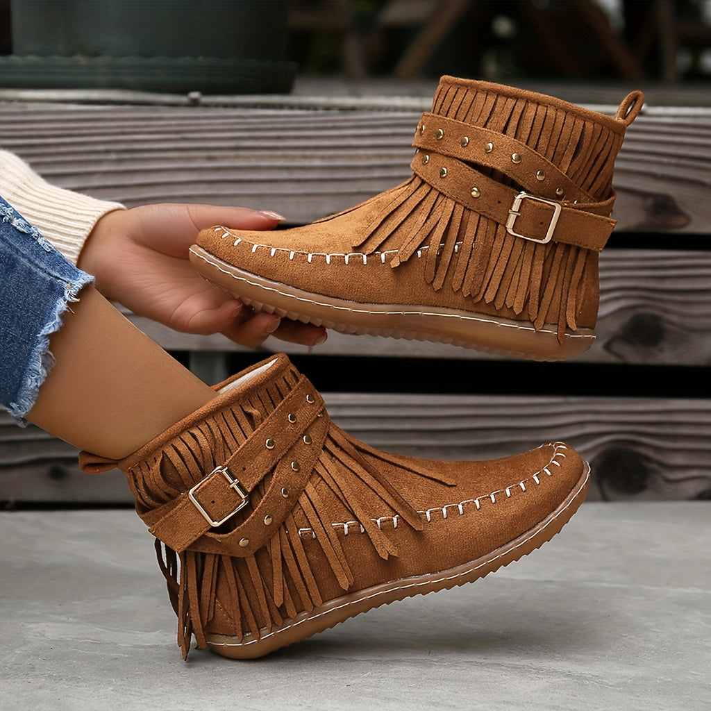 Bottines Femme à Franges Cloutées, Zip, vue 7
