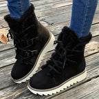 Bottes de Neige Femme Flanelle, Lacets