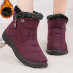 Bottes Femme Zippées, Col Fausse Fourrure, 5 Coloris – coloris rouge
