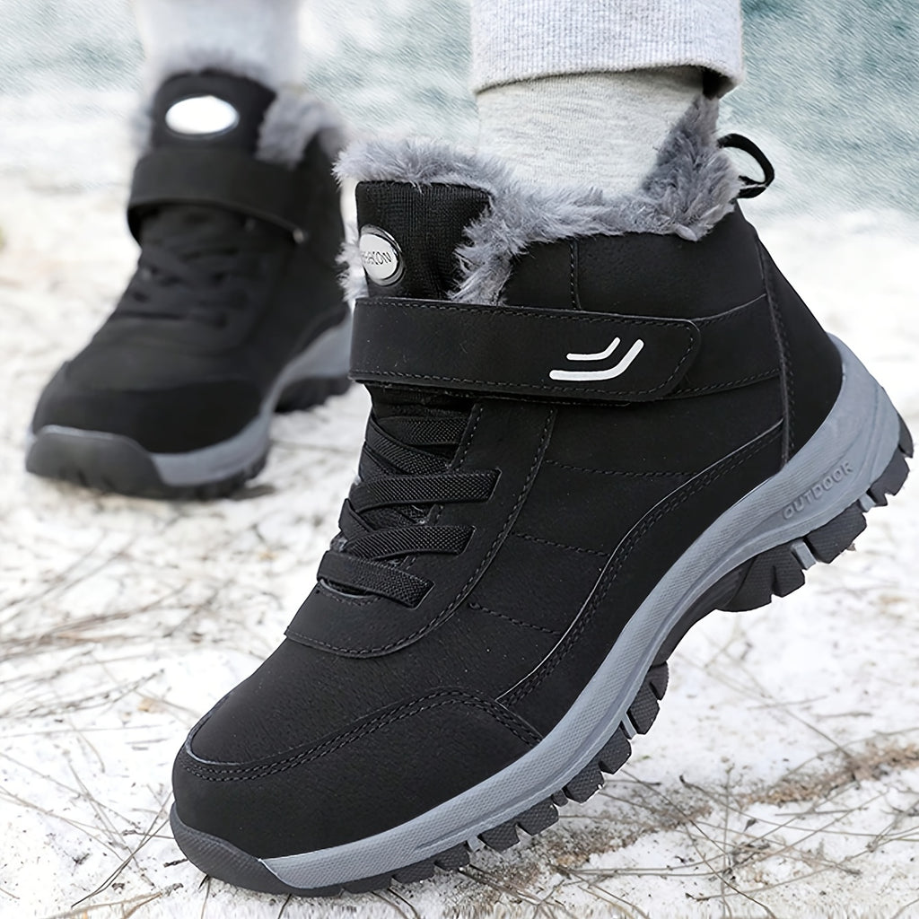 Bottes de Neige Unisexe, Scratch et Lacets, Doublure Peluche, vue 5