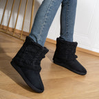 Chausson Botte Femme Maille Torsadée, Doublure Peluche, vue 3