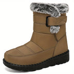 Bottes de Neige Femme, Semelle Plateforme – coloris café