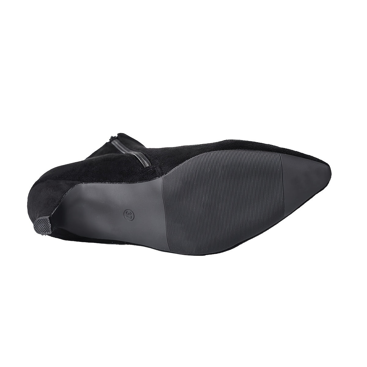 Bottines Femme Petit Talon, Aspect Daim, Noir ou Café, vue 7