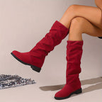 Bottes Hautes Femme Souples, à Enfiler – coloris rouge, vue 2