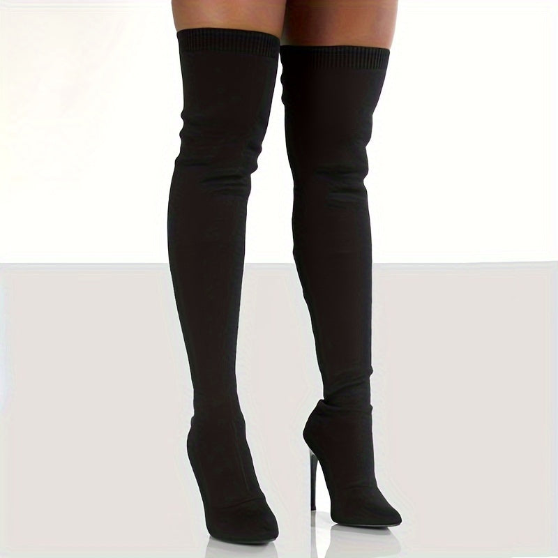 Cuissardes Femme Stiletto, Sur-Cuisse, Bout Pointu, vue 2