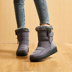 Bottines Chaudes Femme, Fermoir et Pompon, 3 Coloris, vue 8