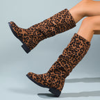 Bottes Hautes Femme Imprimé Léopard, Talon Bas, vue 4