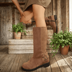 Bottes Hautes Femme Mollet Large, Aspect Daim, Fourrées, vue 9
