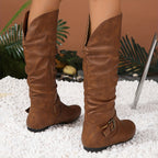 Bottes Motardes Femme Similicuir, Tige Froncée à Boucles, vue 4