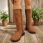 Bottes Hautes Femme Mollet Large, Aspect Daim, Fourrées, vue 12