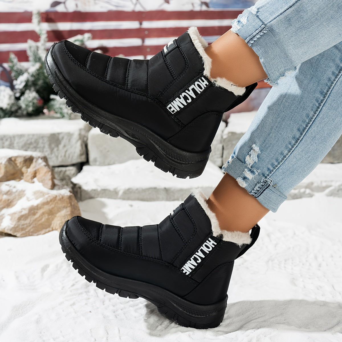 Bottes de Neige Femme Matelassées, Doublure Polaire, vue 6