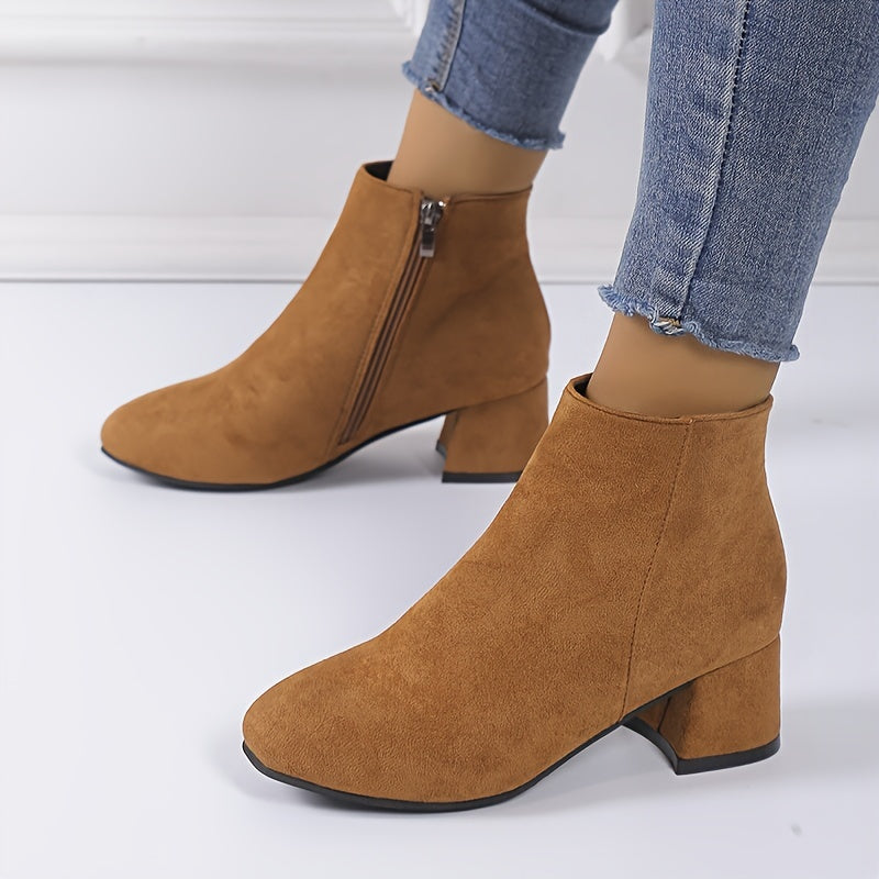 Bottines Femme Marron Foncé, Fermeture Zip Latérale, vue 5