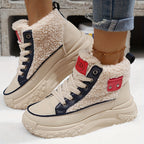 Bottines Femme à Lacets, Semelle Plateforme – coloris bleu marine