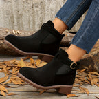 Bottines Chelsea Femme Aspect Daim, Boucle, vue 2