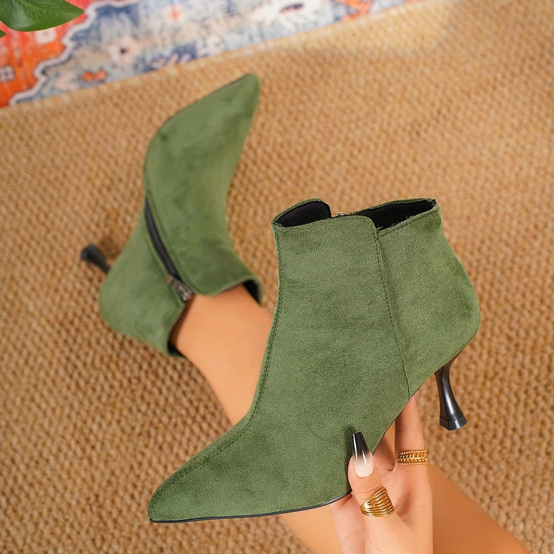 Bottines Talon Aiguille Femme, Bout Pointu, 6 Coloris – coloris vert