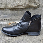 Bottines Femme Double Zip, Talon Bas, vue 3