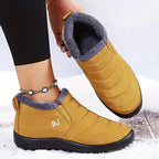 Bottines de Neige Femme, Antidérapantes, à Enfiler – coloris moutarde