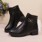 Bottines Femme Similicuir à Boucle, Talon Bloc, Zip, vue 10