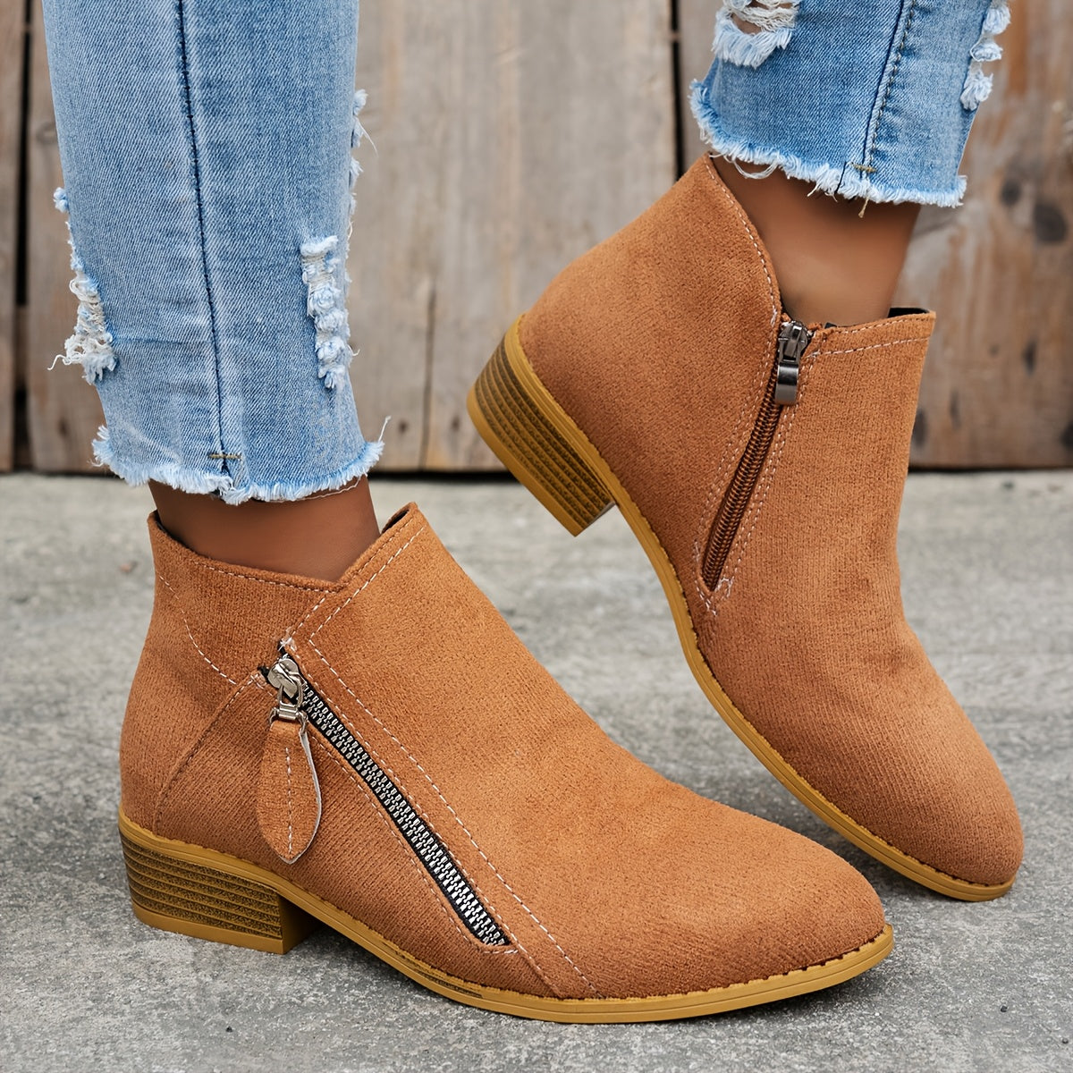 Bottines Femme Talon Plateforme, Bout Pointu – coloris marron